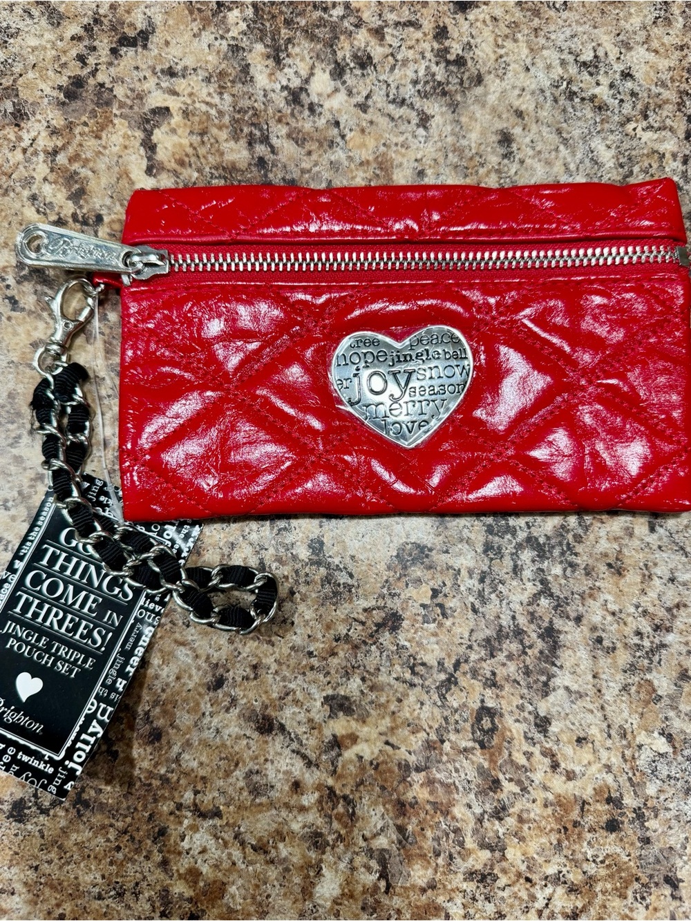 Brighton Patent Leather Zip Pouch PLEASE SEE ALL PICS.